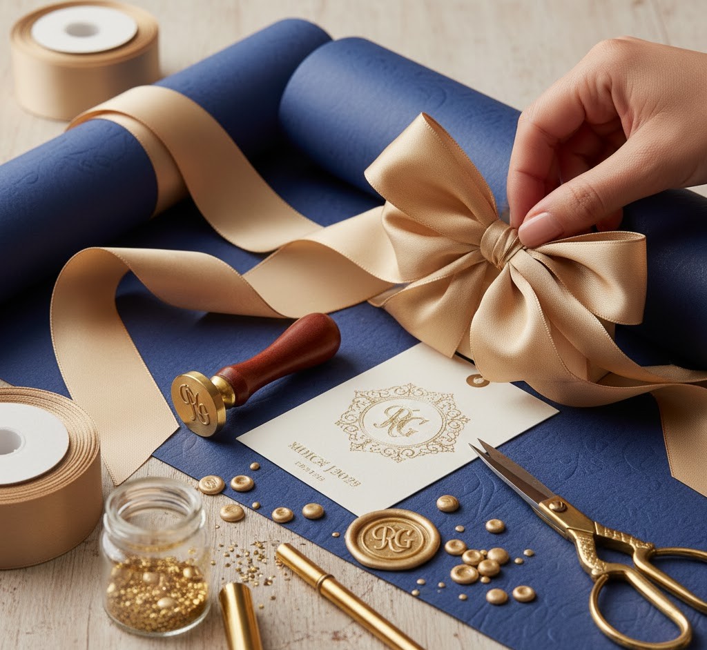 Premium ribbon details and decorative elements